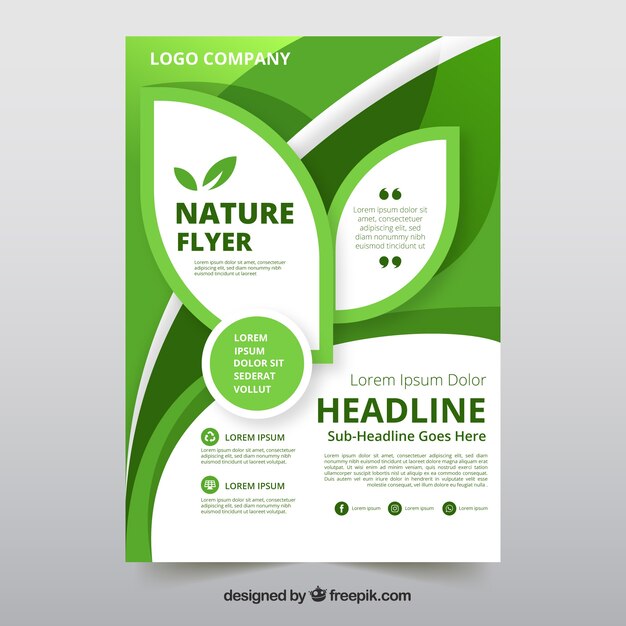 Flyer template with nature information