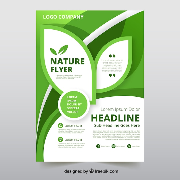 Flyer template with nature information