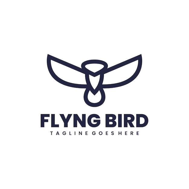 flying bird line art logo design