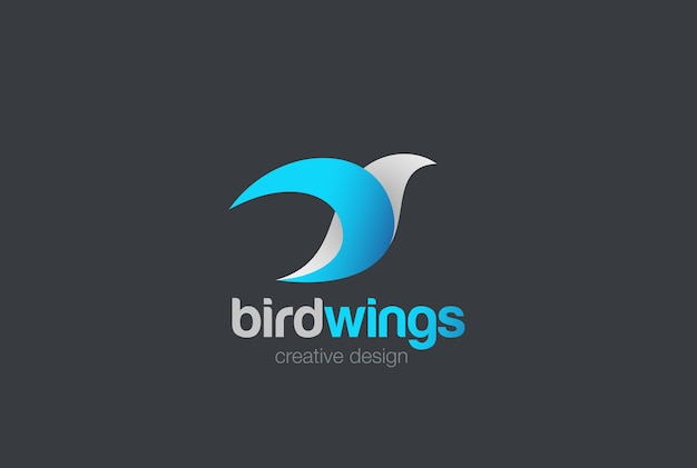 Free Vector flying bird logo icon. linear style