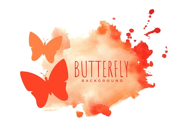 Free Vector flying butterfly background in watercolor style