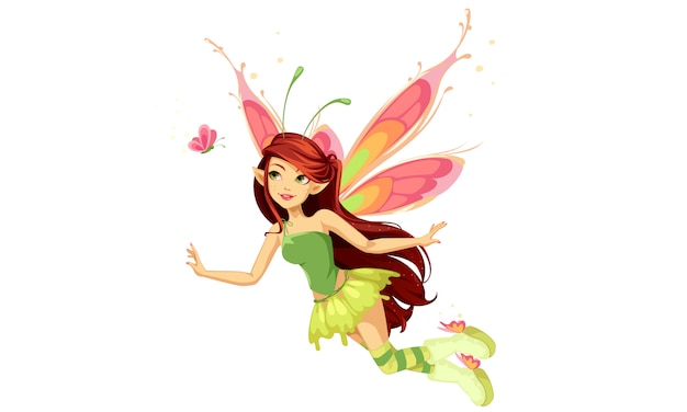 Flying butterfly fairy