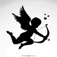 Free vector flying cupid silhouette