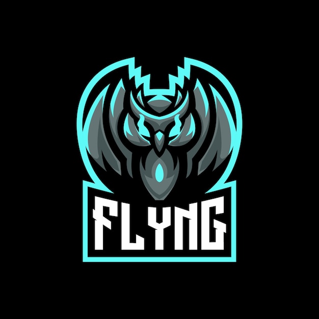 Free Vector flying esport mascot logo desin illustration