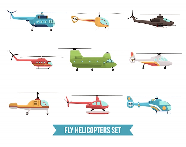 Flying Helicopters Set