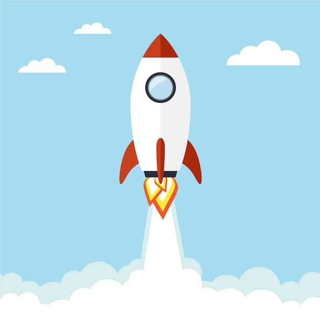 Free vector flying rocket background