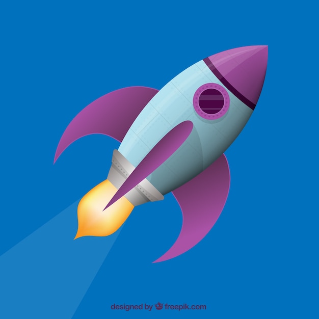 Free vector flying rocket