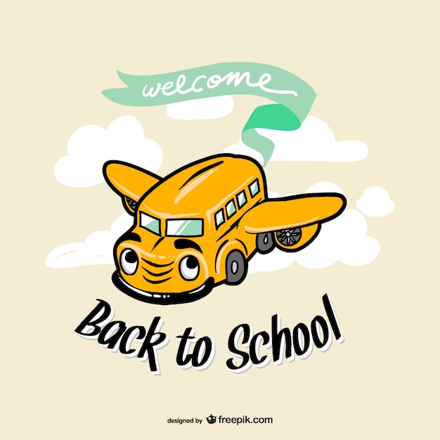 Free vector flying school bus