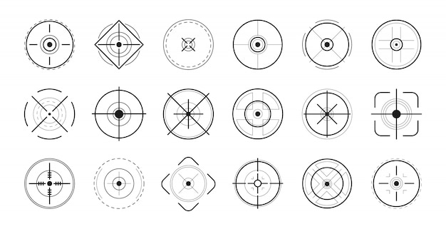 Free Vector focus on aim set