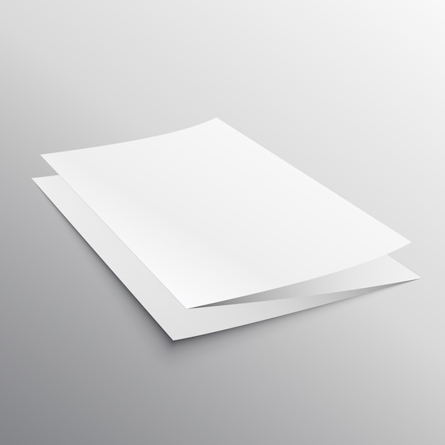 Folded paper brochure template in perspective