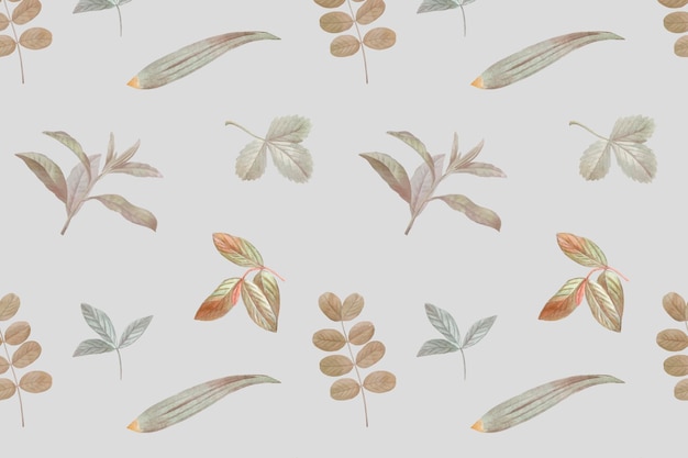 Free Vector foliage seamless pattern on gray background