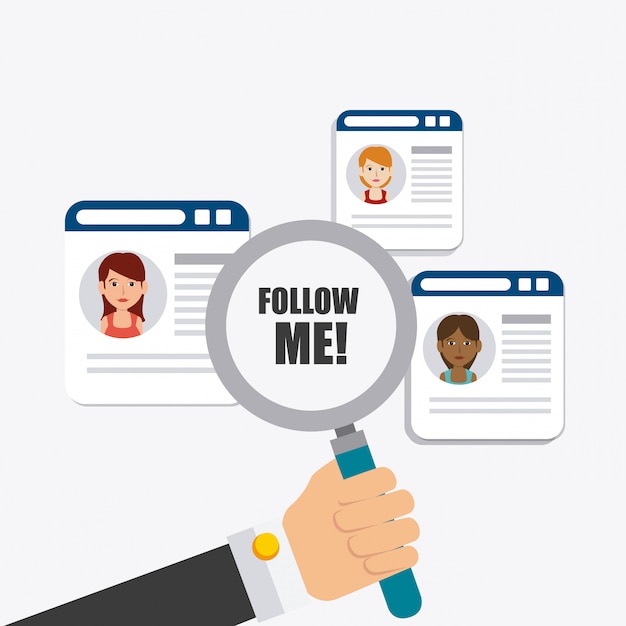 Free Vector follow me social and business theme design