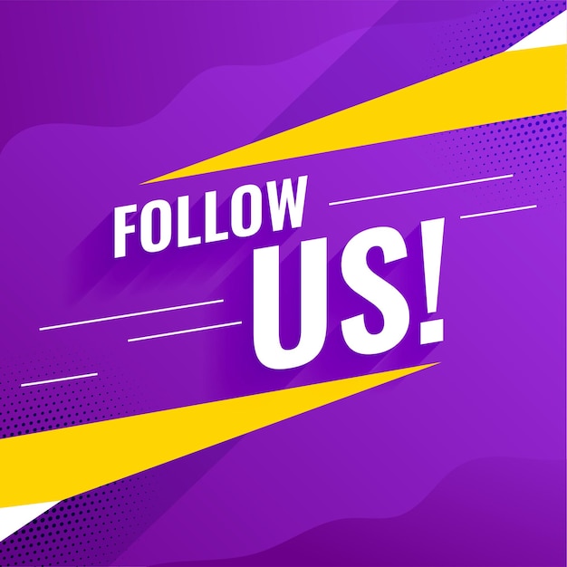 Follow us purple banner design