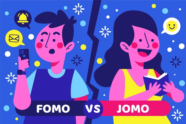 Free Vector fomo vs jomo concept