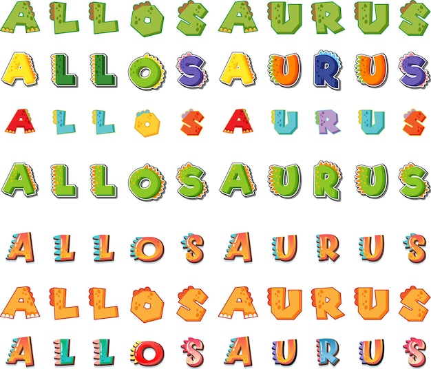 Font design for allosaurus