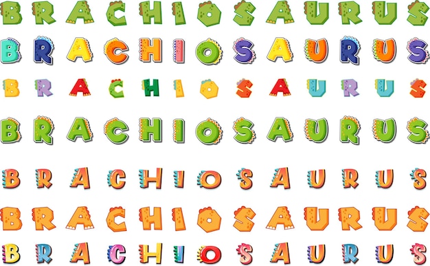 Font design for brachiosaurus