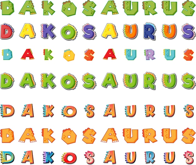 Font design for dakosaurus