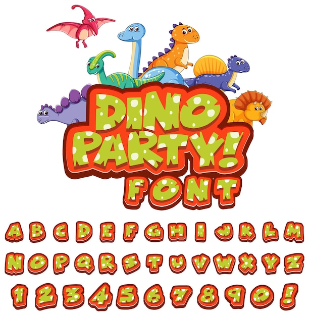 Font design for english alphabets in dinosaur character