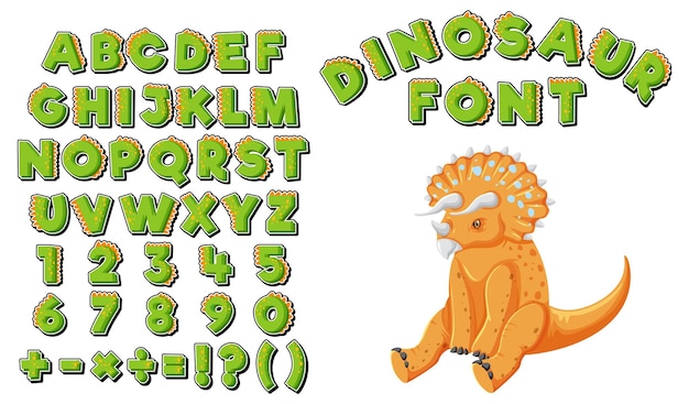 Free Vector font design for english alphabets and numbers