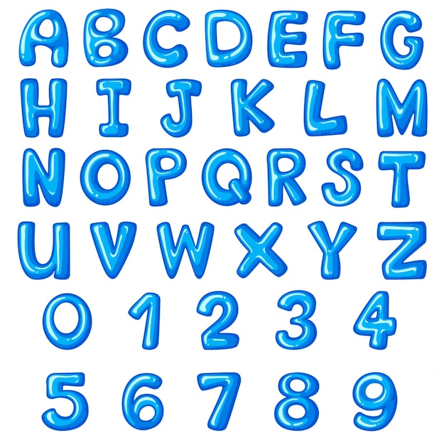 Font design for english alphabets and numbers