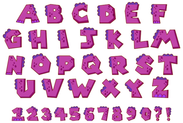 Free Vector font design for english alphabets and numbers