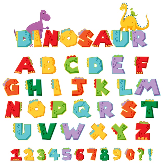 Font design for english alphabets and numbers