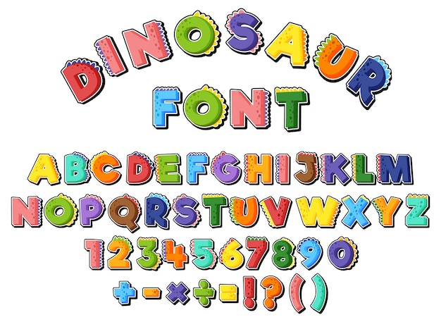 Free vector font design for english alphabets and numbers