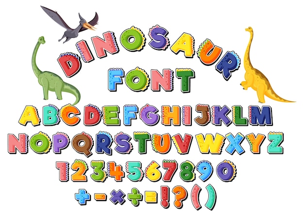 Free Vector font design for english alphabets and numbers