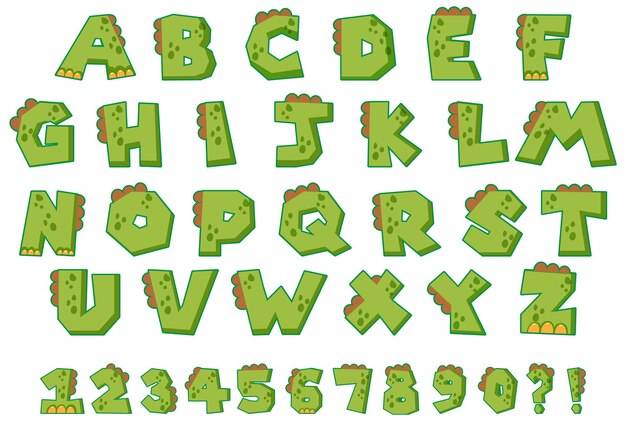 Font design for english alphabets