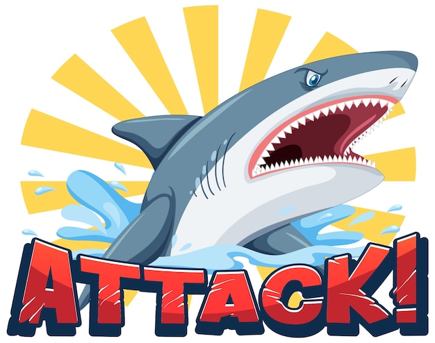 Free Vector font design for shark sttack