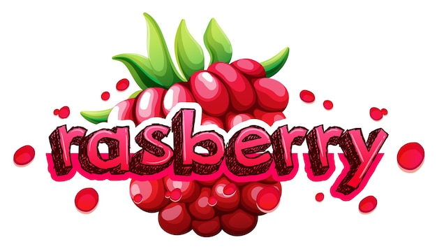 Free Vector font design with word rasberry