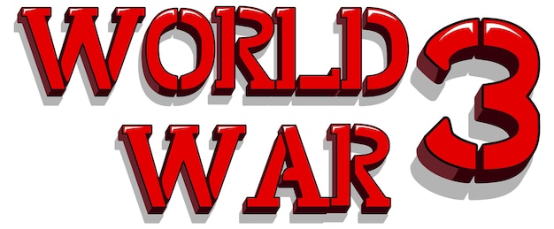 Font design with word world war 3