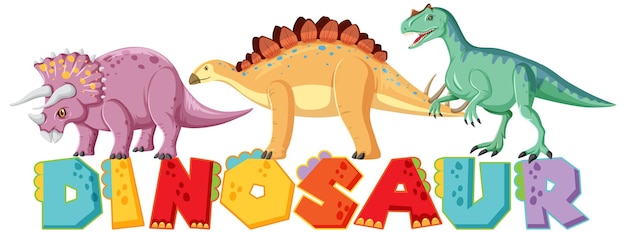 Free Vector font design for word dinosaur