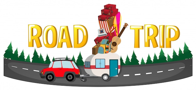 Font design for word road trip