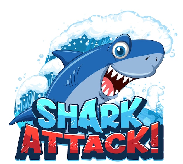 Font design for words shark attack