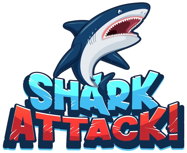 Font design for words shark attack