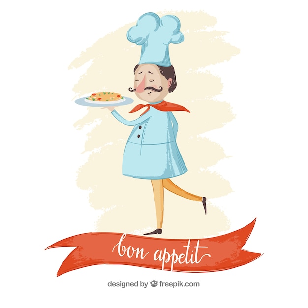 Free Vector food background with chef