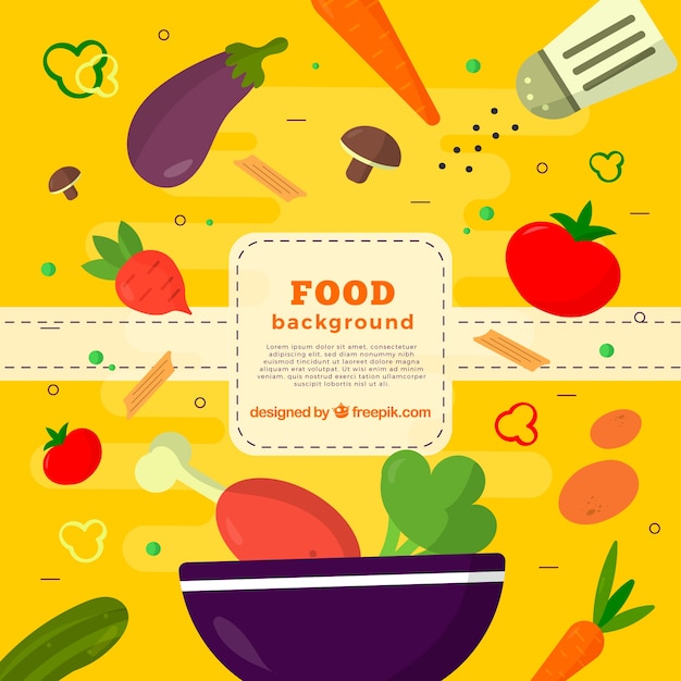 Free Vector food background with chicken and vegetables