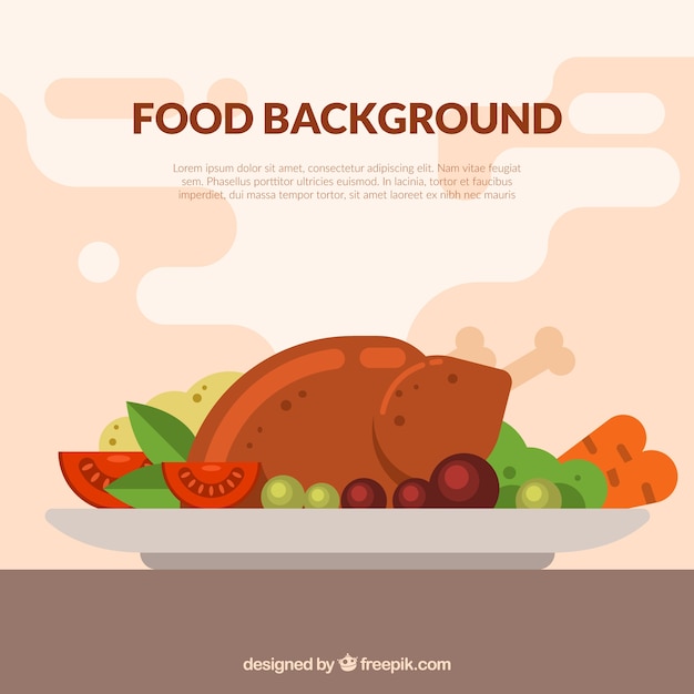 Free Vector food background with chicken