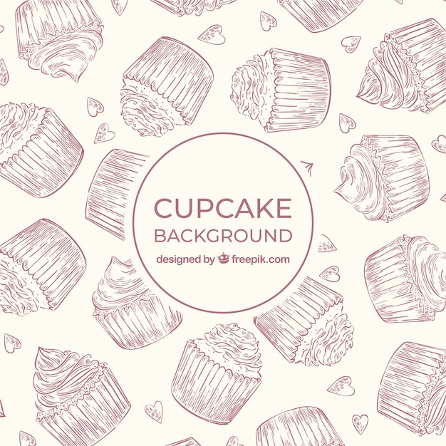 Food background with cupcakes