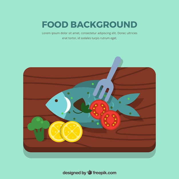 Free Vector food background with fish