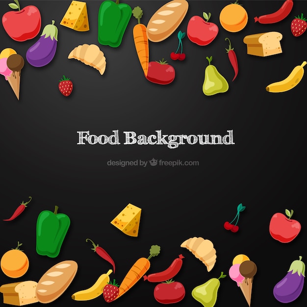 Food background with flat design