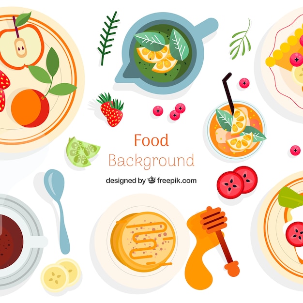 Food background with flat design