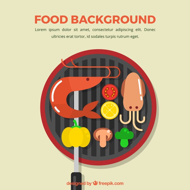 Food background with grill