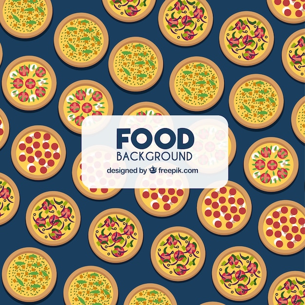 Food background with pizzas