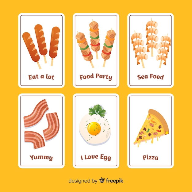 Free Vector food card collection