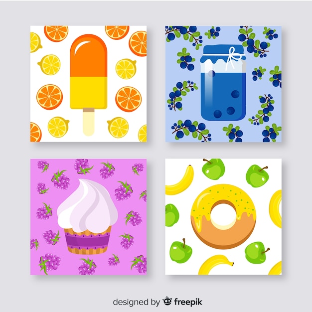 Free Vector food card collection