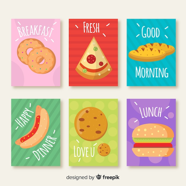 Free Vector food card collection