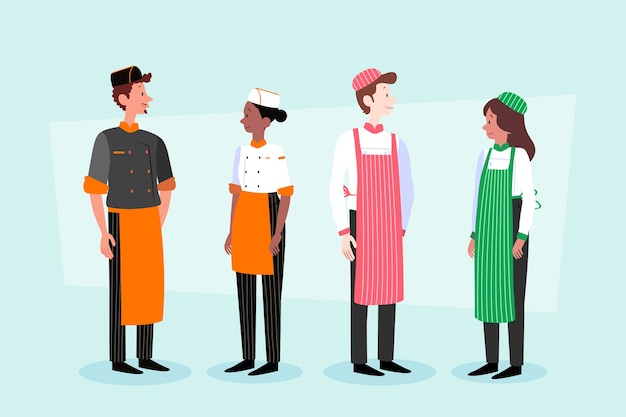 Free Vector food chefs collection