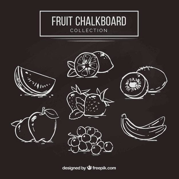 Free Vector food collection in chalkboard style